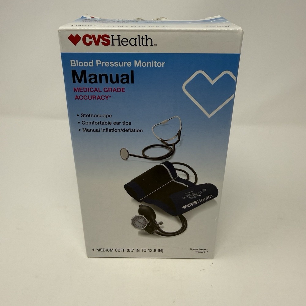 CVS Health Blood Pressure Monitor Manual Stethoscope Medium Arm Cuff